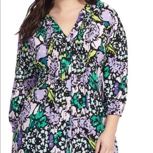 Melissa McCarthy Seven7 Floral Tunic Style Blouse